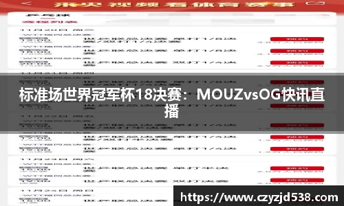 标准场世界冠军杯18决赛：MOUZvsOG快讯直播
