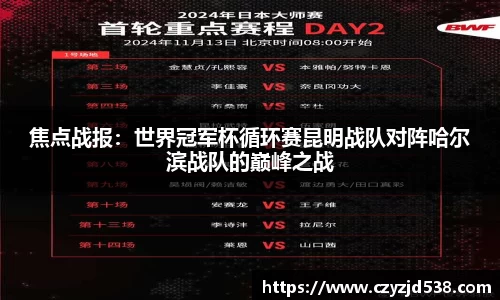 焦点战报：世界冠军杯循环赛昆明战队对阵哈尔滨战队的巅峰之战